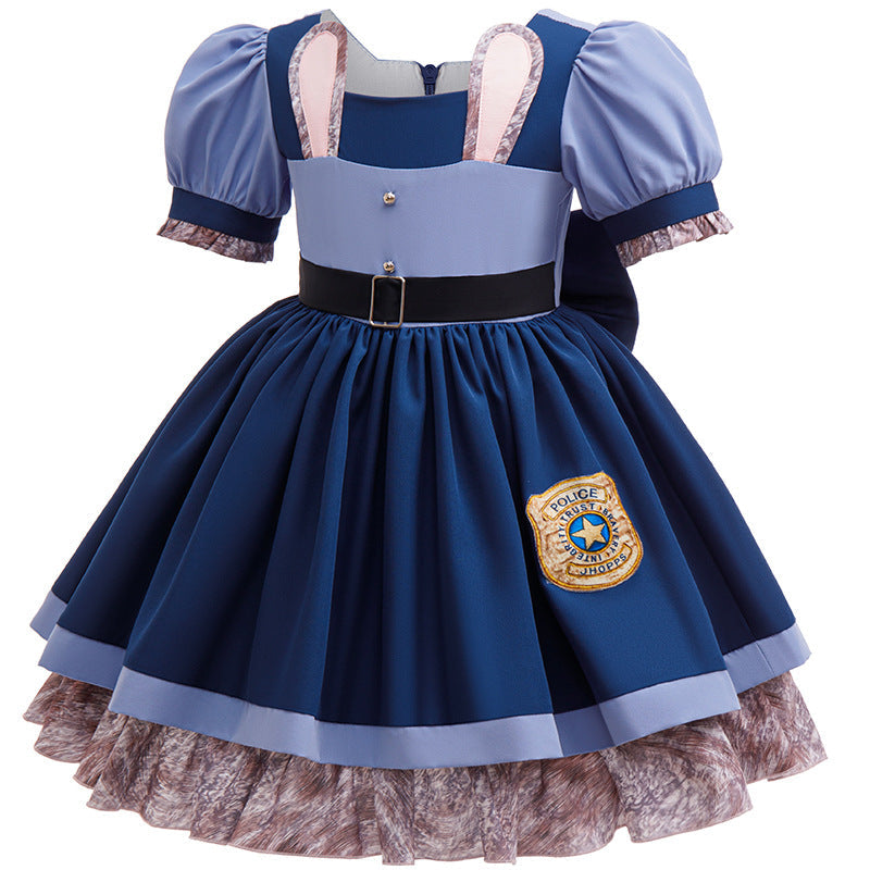 Zootopia 2 Judy Hopps Costume Bunny Officer Dress Cosplay For Girls