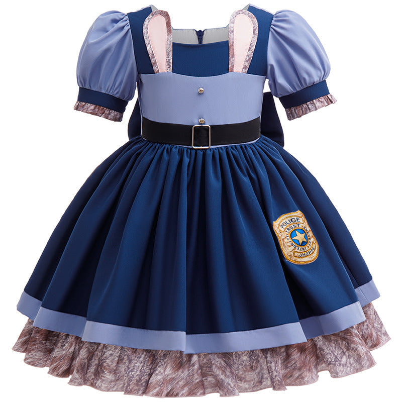 Zootopia 2 Judy Hopps Costume Bunny Officer Dress Cosplay For Girls