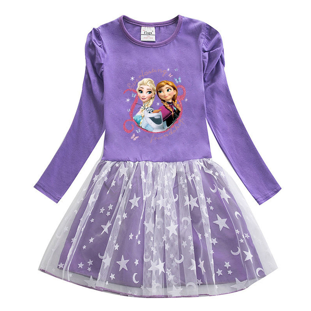 New Cotton Kids Toddler Princess Costume Elsa Anna Olaf Girl Dress Party Holiday