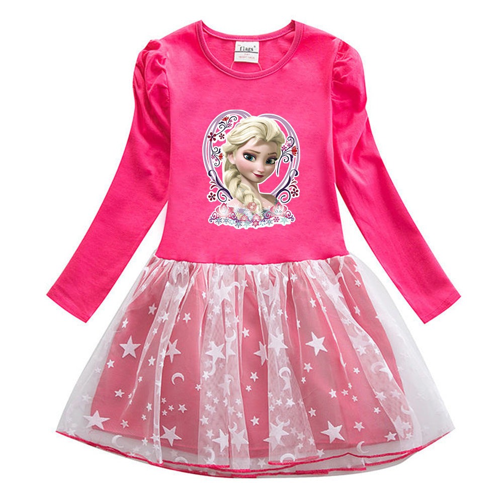 New Cotton Kids Toddler Princess Costume Elsa Girl Dress