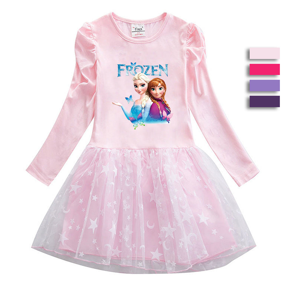New Cotton Kids Toddler Princess Costume Elsa Anna Girl Dress Party Holiday