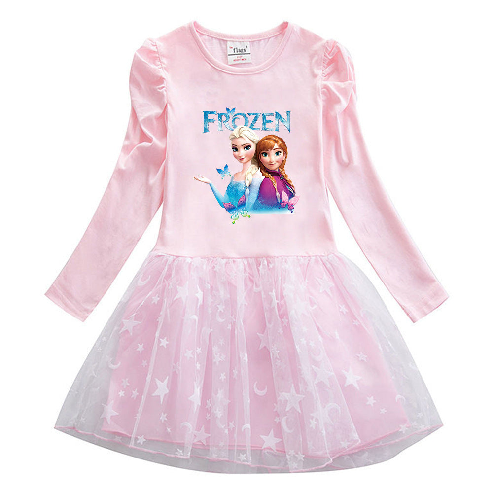 New Cotton Kids Toddler Princess Costume Elsa Anna Girl Dress Party Holiday