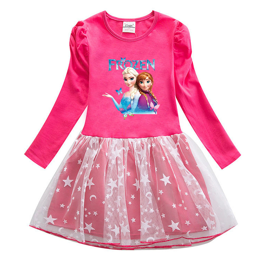 New Cotton Kids Toddler Princess Costume Elsa Anna Girl Dress Party Holiday
