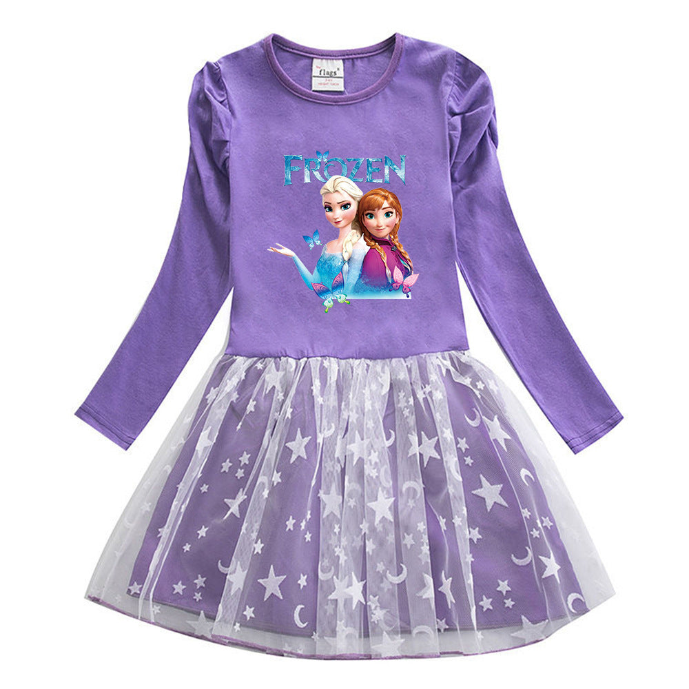 New Cotton Kids Toddler Princess Costume Elsa Anna Girl Dress Party Holiday