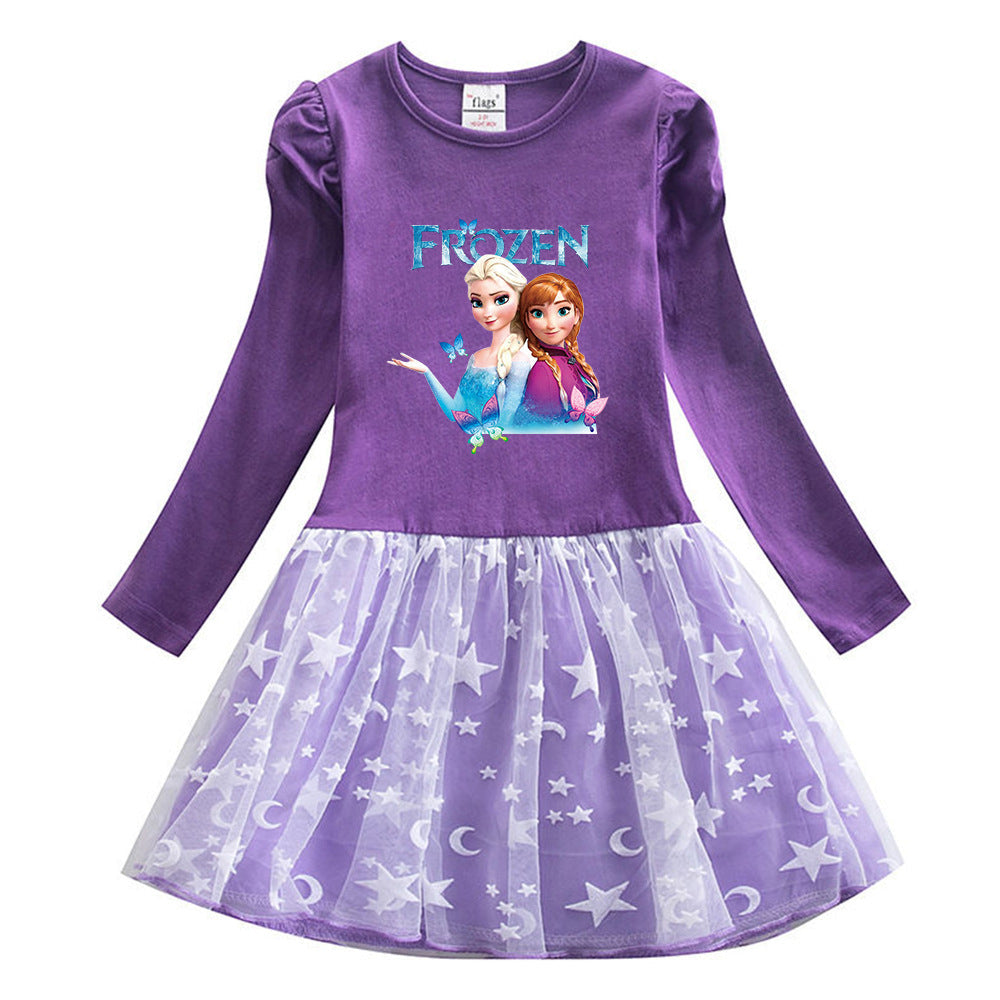 New Cotton Kids Toddler Princess Costume Elsa Anna Girl Dress Party Holiday