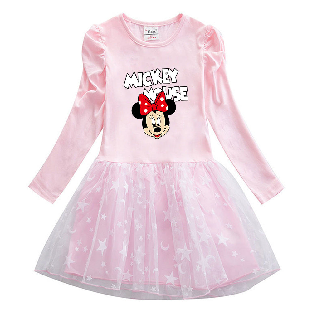 New Cotton Kids Toddler Princess Costume Minnie Mouse Girl Dress Party Holiday