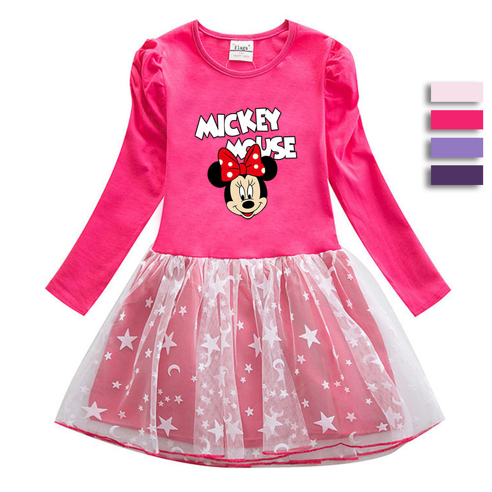 New Cotton Kids Toddler Princess Costume Minnie Mouse Girl Dress Party Holiday