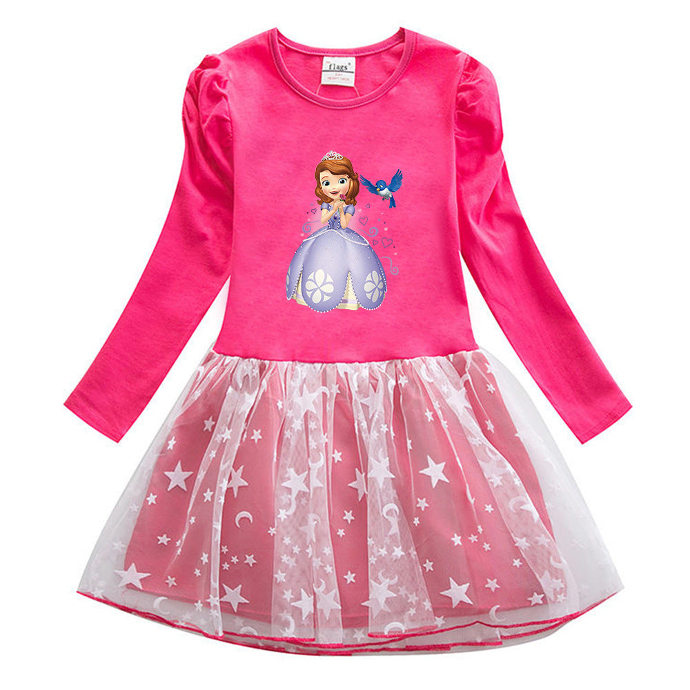 New Cotton Kids Toddler Princess Costume Sophia Girl Dress Party Holiday