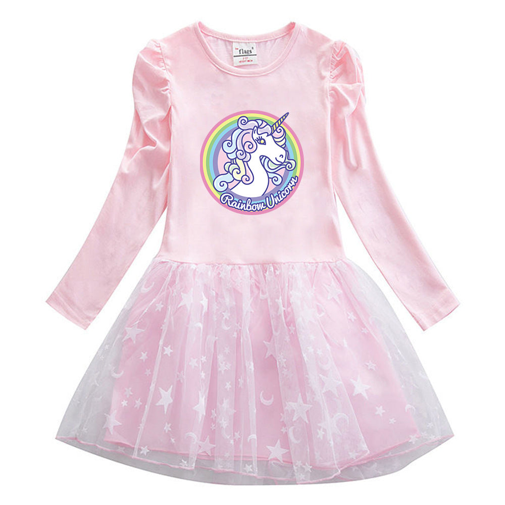 New Cotton Kids Toddler Princess Costume Unicorn Girl Dress Party Holiday