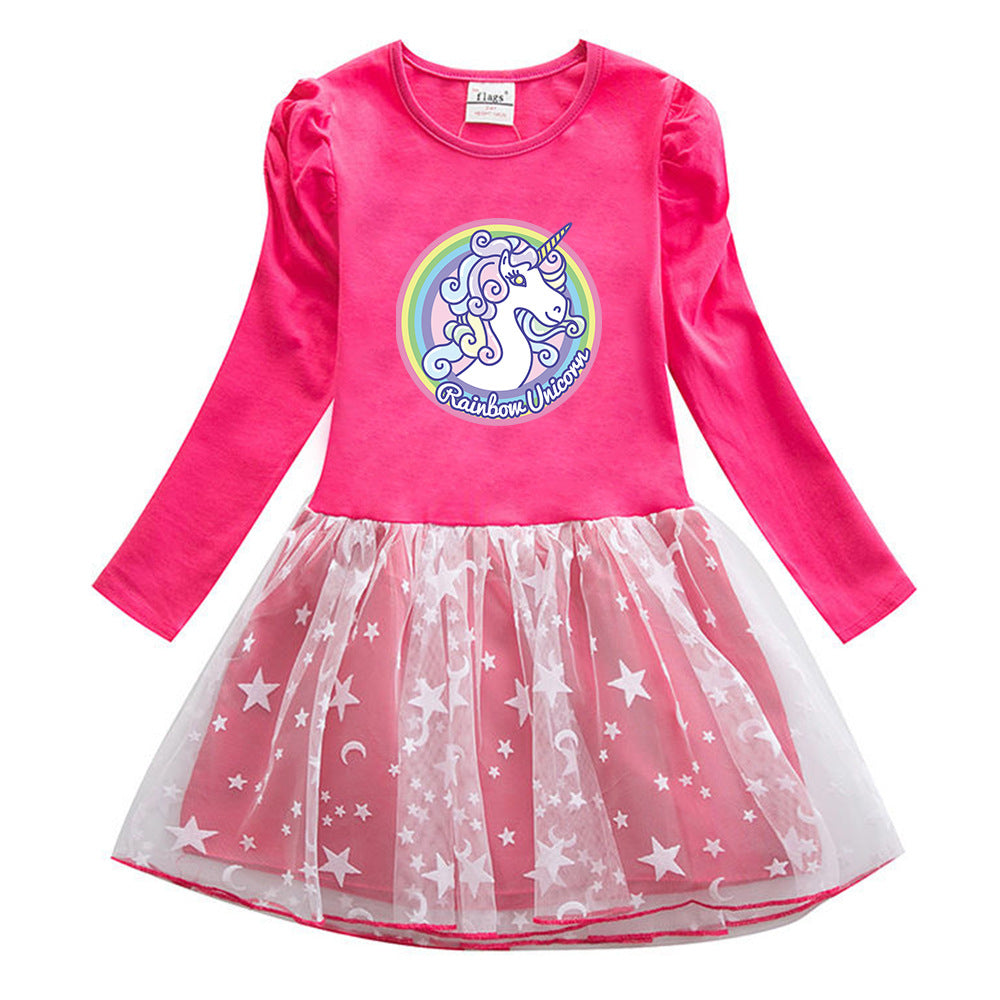 New Cotton Kids Toddler Princess Costume Unicorn Girl Dress Party Holiday