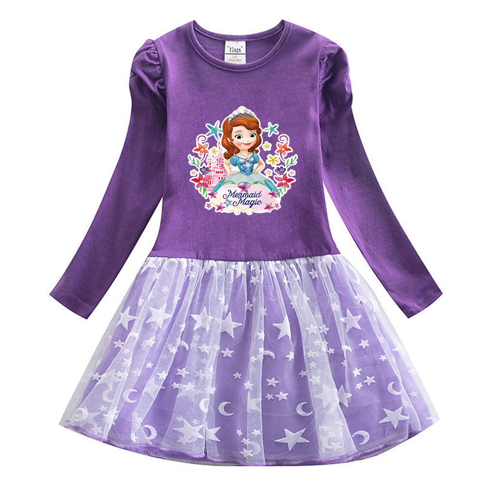 New Cotton Kids Toddler Sophia Princess Costume Girl Dress Party Holiday