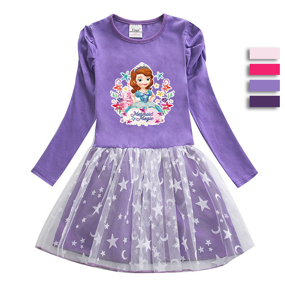 New Cotton Kids Toddler Sophia Princess Costume Girl Dress Party Holiday