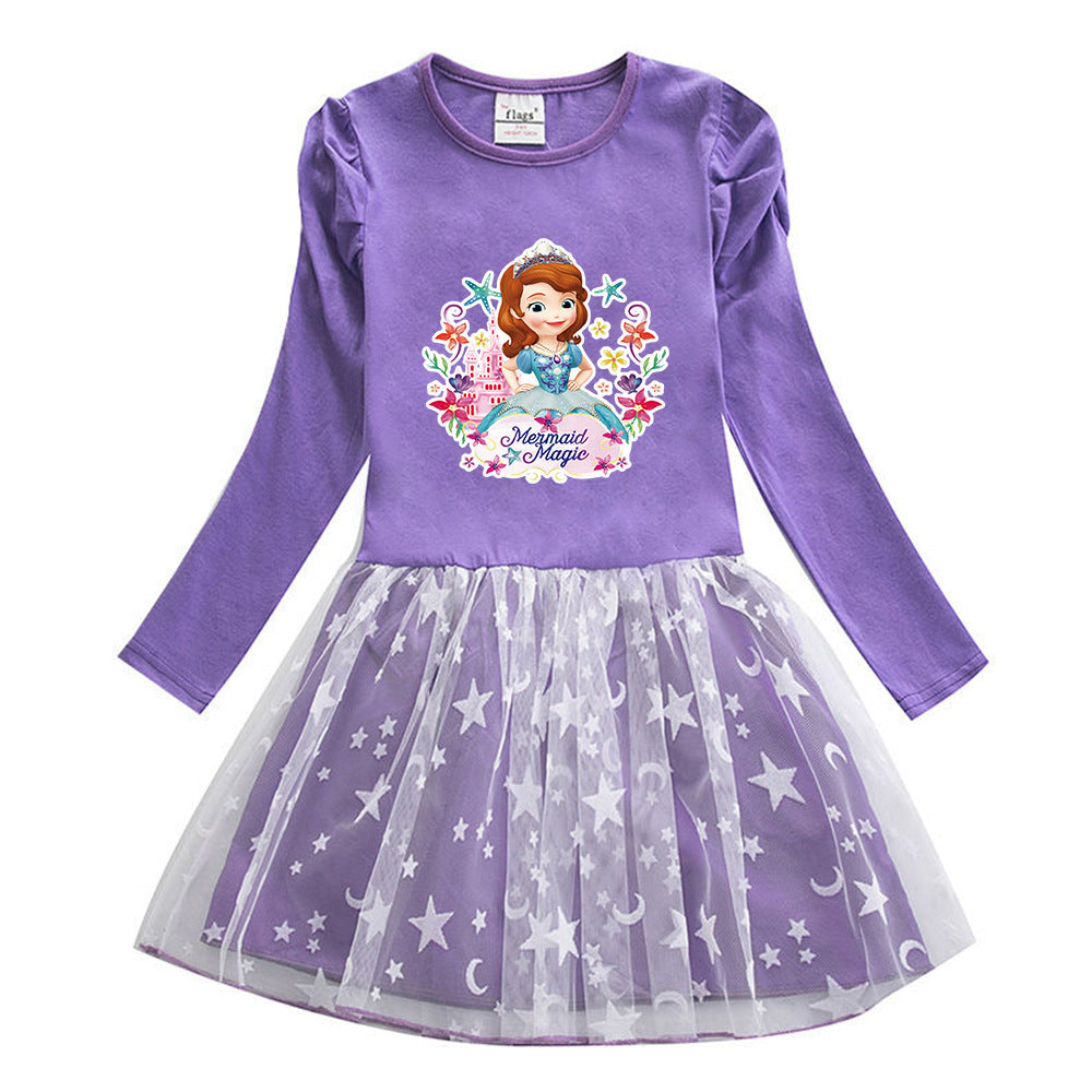 New Cotton Kids Toddler Sophia Princess Costume Girl Dress Party Holiday