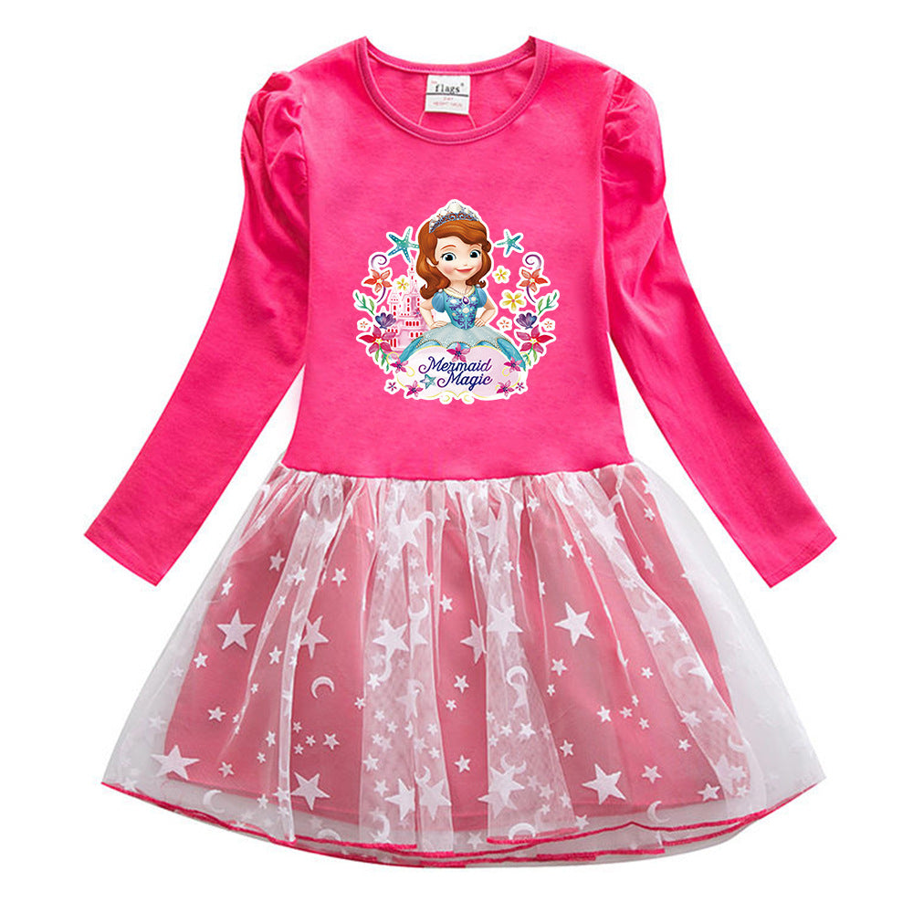 New Cotton Kids Toddler Sophia Princess Costume Girl Dress Party Holiday