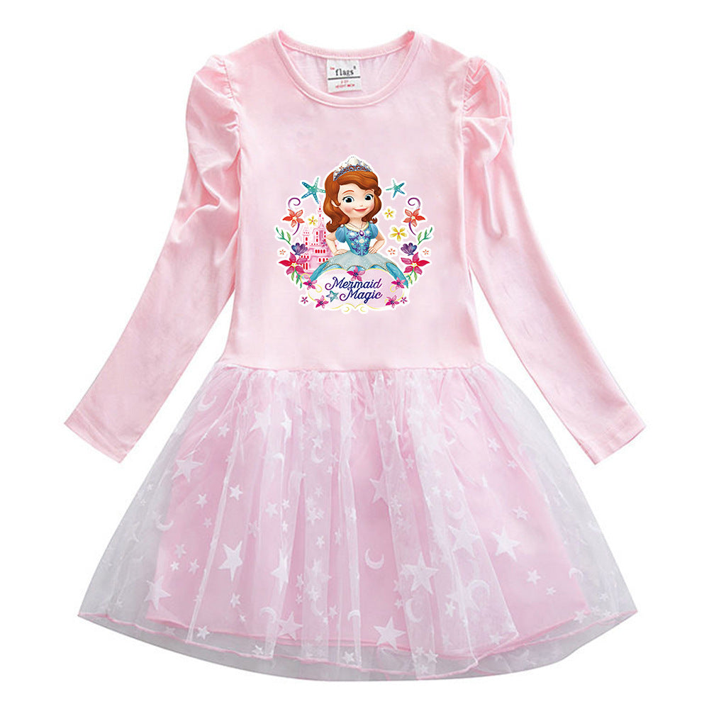 New Cotton Kids Toddler Sophia Princess Costume Girl Dress Party Holiday