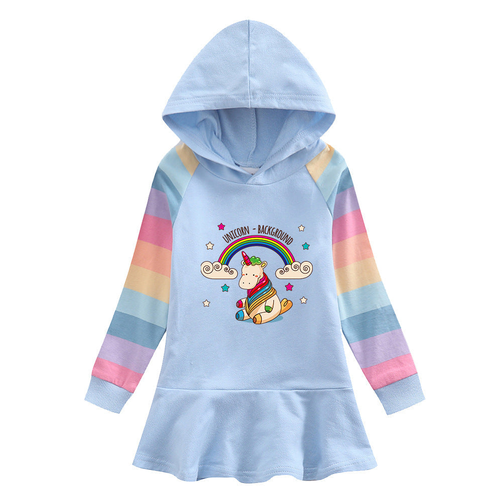 New Girl Party Holiday Toddler Princess Costume Unicorn Rainbow Dress For Casual Wear Birthday
