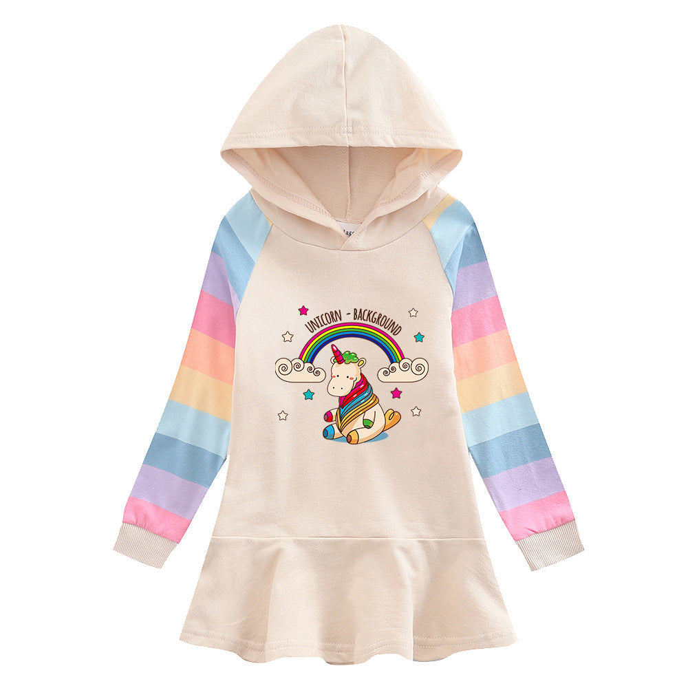 New Girl Party Holiday Toddler Princess Costume Unicorn Rainbow Dress For Casual Wear Birthday
