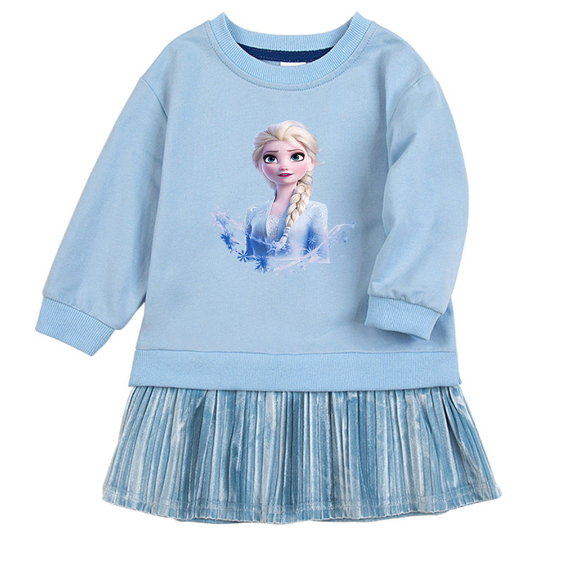 New Girl Party Toddler Princess Costume Elsa Dress For Casual Wear