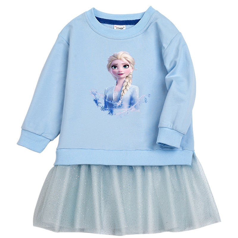 New Girl Party Toddler Princess Costume Elsa Dress For Casual Wear