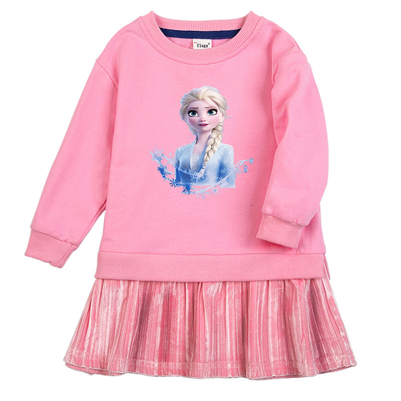 New Girl Party Toddler Princess Costume Elsa Dress For Casual Wear