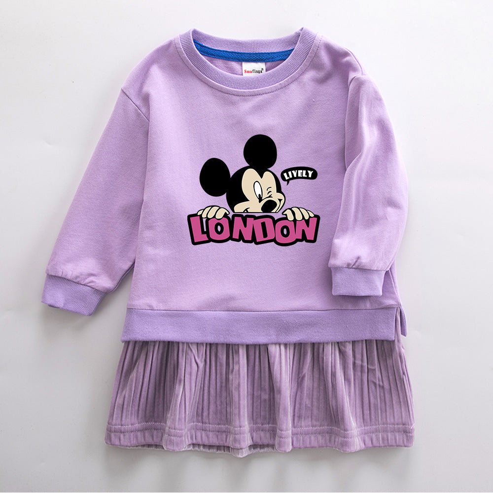 New Girl Party Toddler Princess Costume Mickey Mouse Dress For Casual Wear