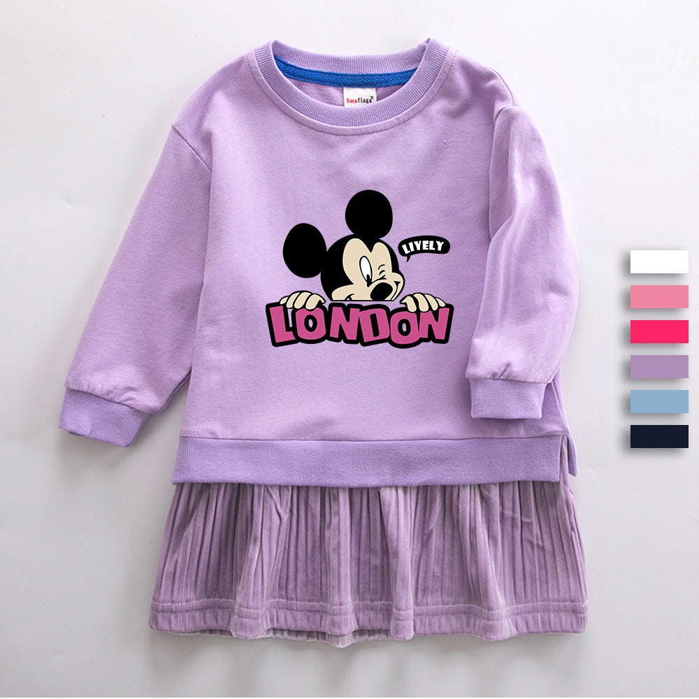 New Girl Party Toddler Princess Costume Mickey Mouse Dress For Casual Wear