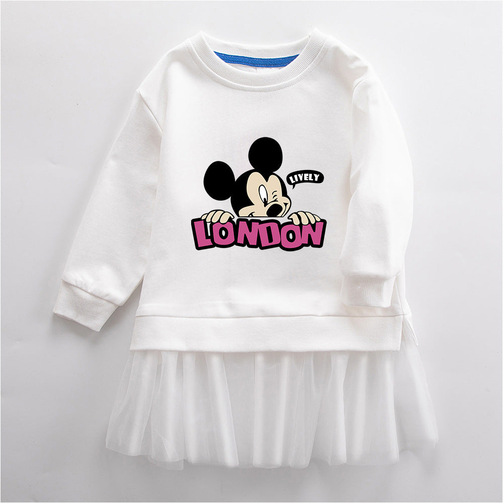 New Girl Party Toddler Princess Costume Mickey Mouse Dress For Casual Wear
