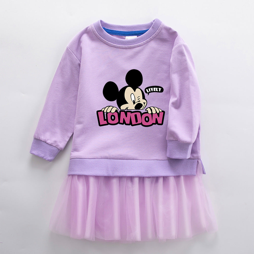 New Girl Party Toddler Princess Costume Mickey Mouse Dress For Casual Wear