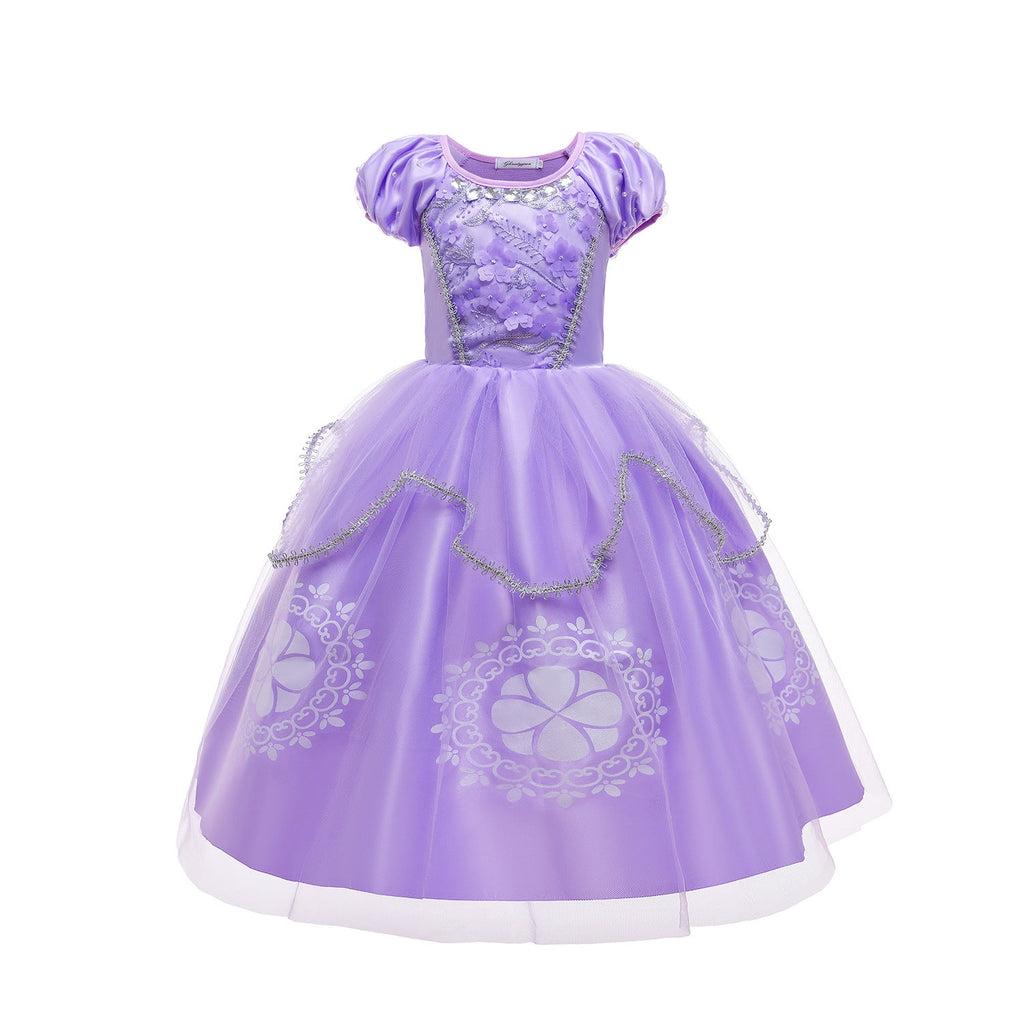 Flower Girls Dresses New Princess Sofia Costume Dresses For Cosplay Party Holiday Wedding