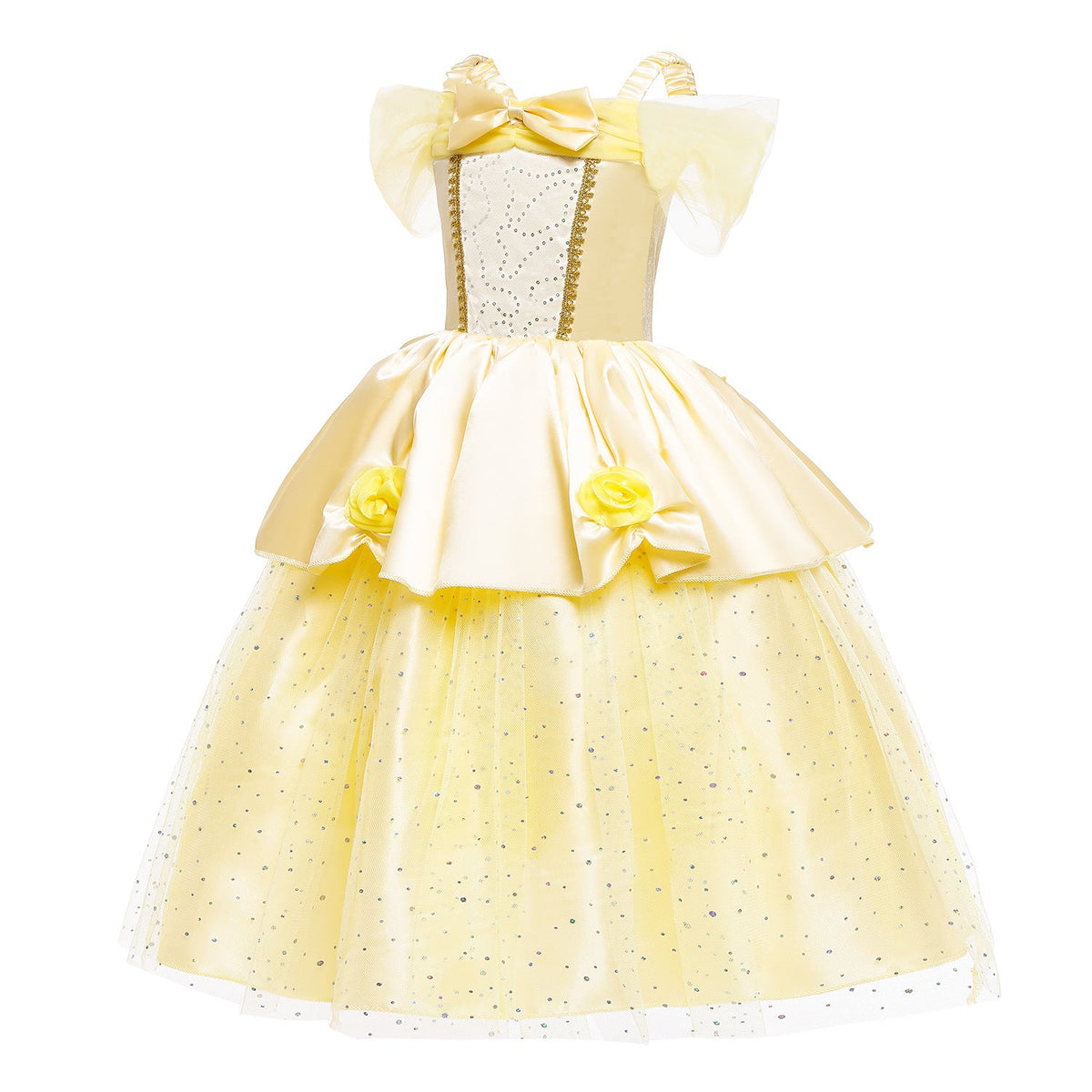 New Girl Costume Dresses Belle Lace Up Princess Cosplay Party Holiday Birthday Fancy
