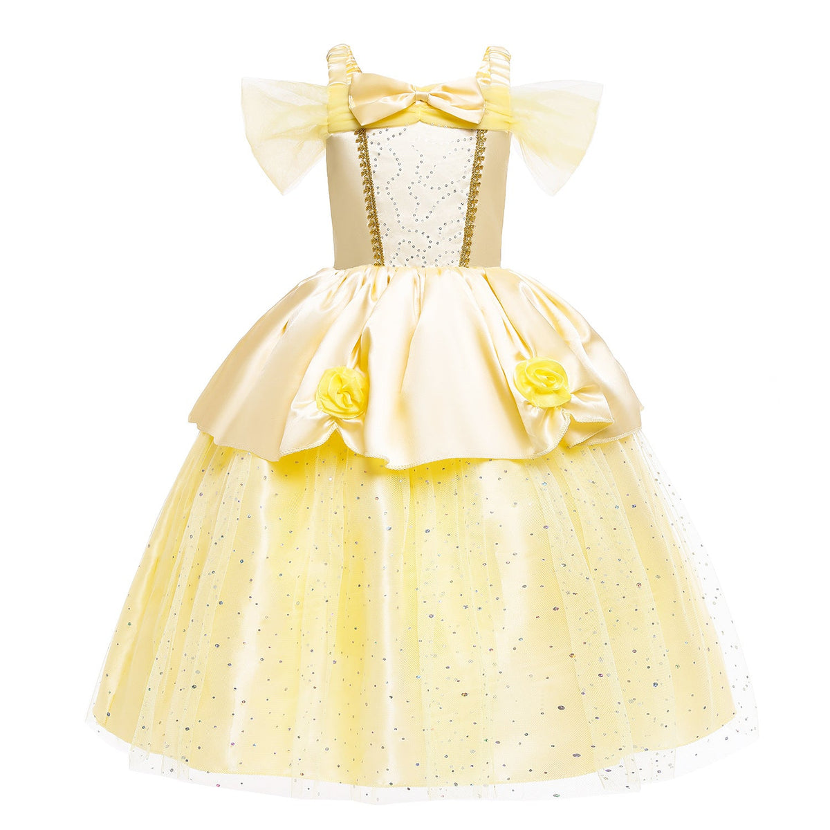 New Girl Costume Dresses Belle Lace Up Princess Cosplay Party Holiday Birthday Fancy