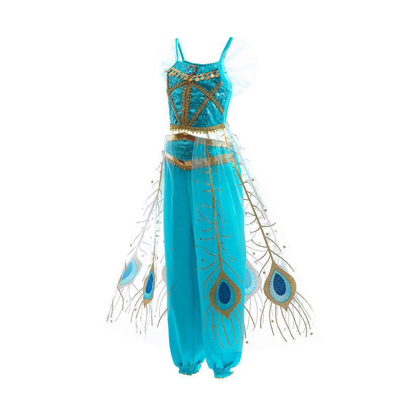 New Girls Costume Outfits Jasmine Princess Aladdin Lamp Cosplay Party Holiday Halloween  Birthday