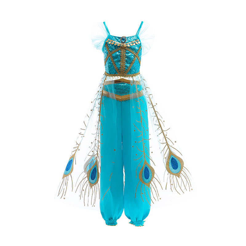 New Girls Costume Outfits Jasmine Princess Aladdin Lamp Cosplay Party Holiday Halloween  Birthday