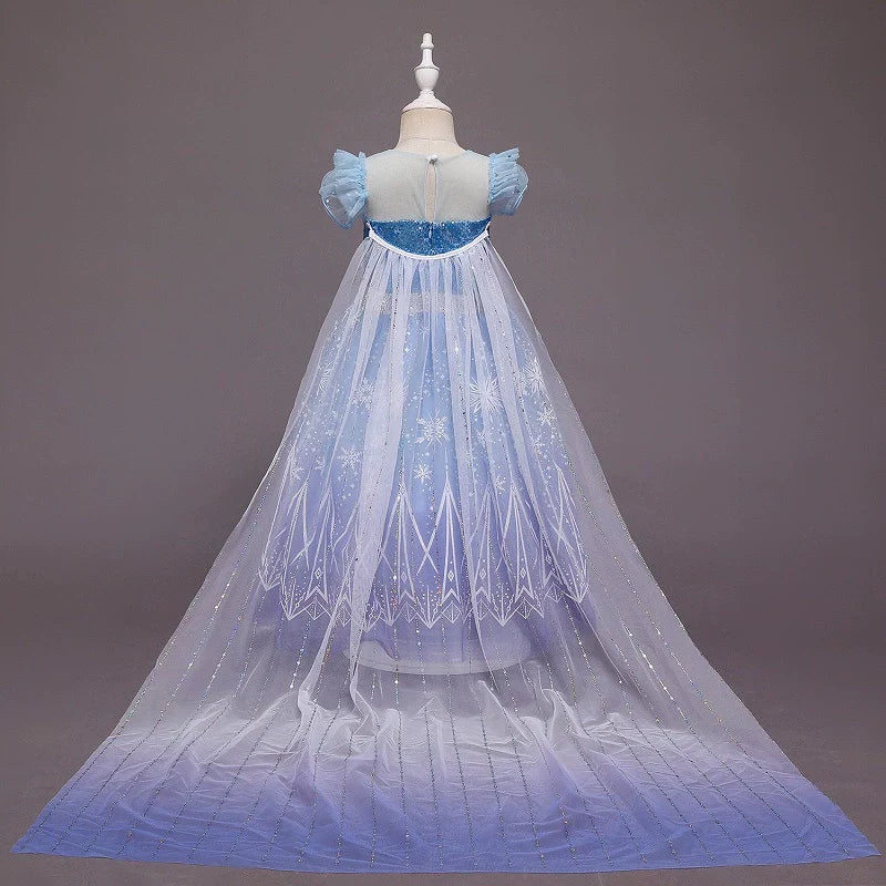 Frozen 2 Elsa Costume Toddler Kids Princess Cosplay Halloween Girl Dresses With Cape