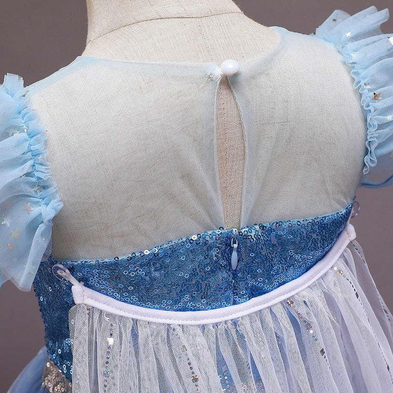 Frozen 2 Elsa Costume Toddler Kids Princess Cosplay Halloween Girl Dresses With Cape