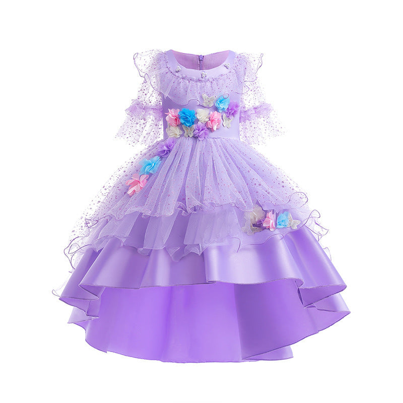 New Girl Costume Dresses Isabela Encanto Lace Up Princess Cosplay Party Holiday Birthday Fancy