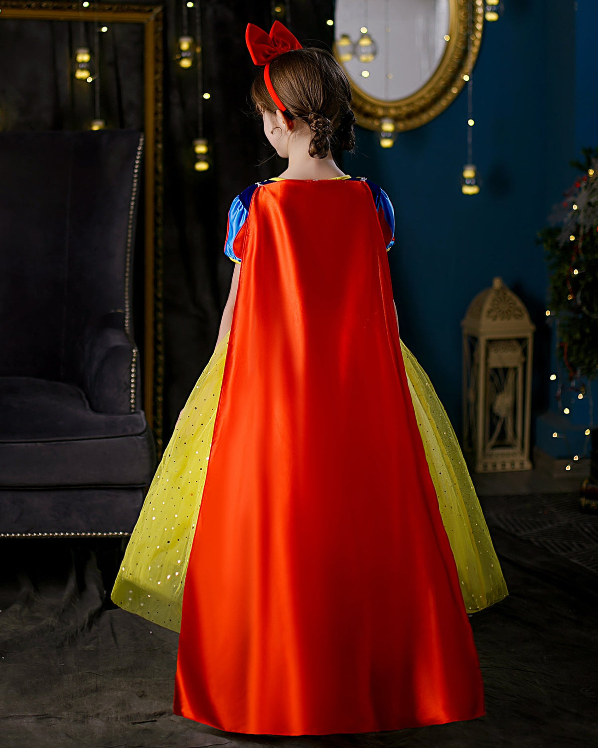 New Girl Costume Dresses Snow White Lace Up Princess Cosplay Party Holiday Birthday Fancy