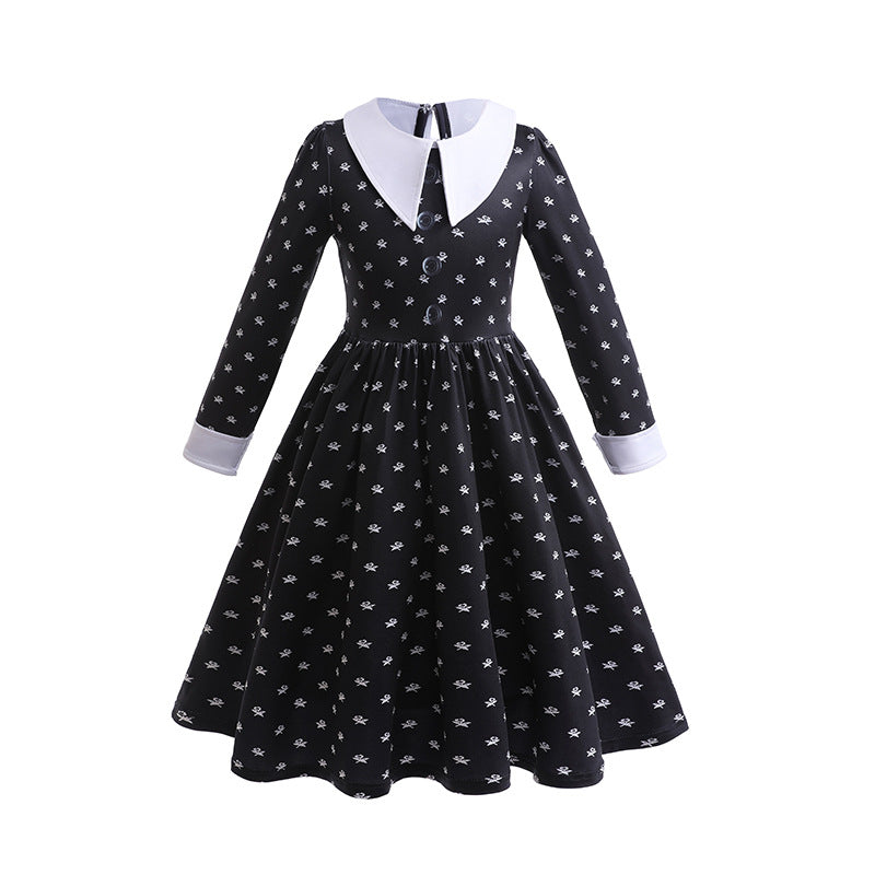 Wednesday Addams Kids Girl Cosplay Costume Outfit Dresses