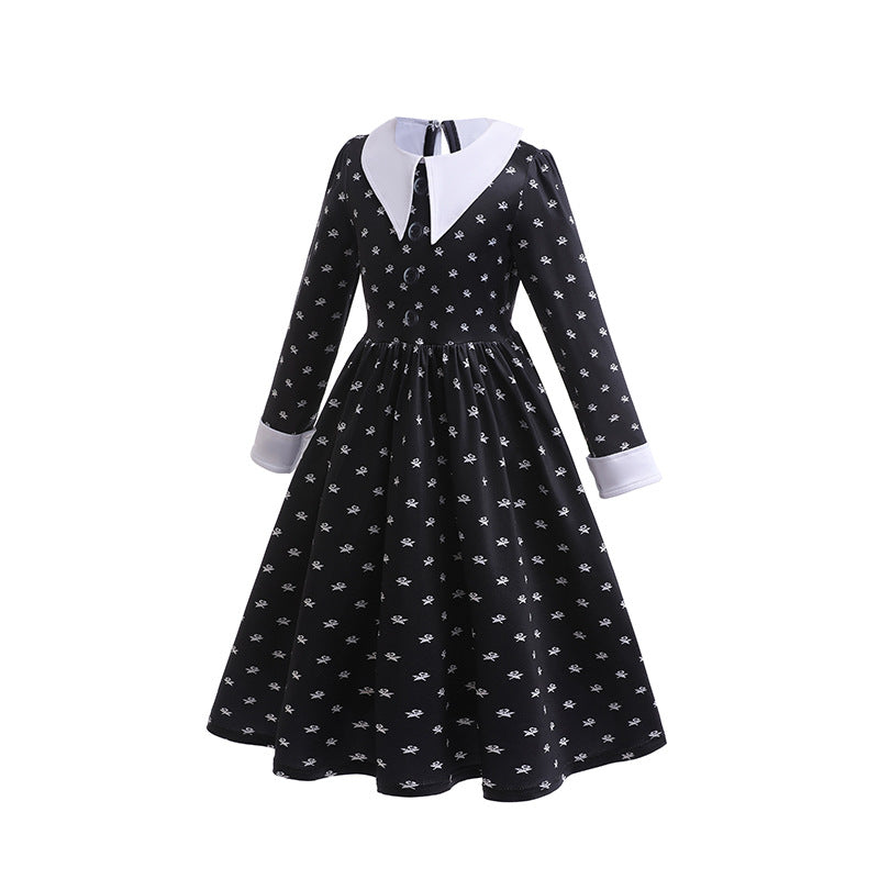 Wednesday Addams Kids Girl Cosplay Costume Outfit Dresses