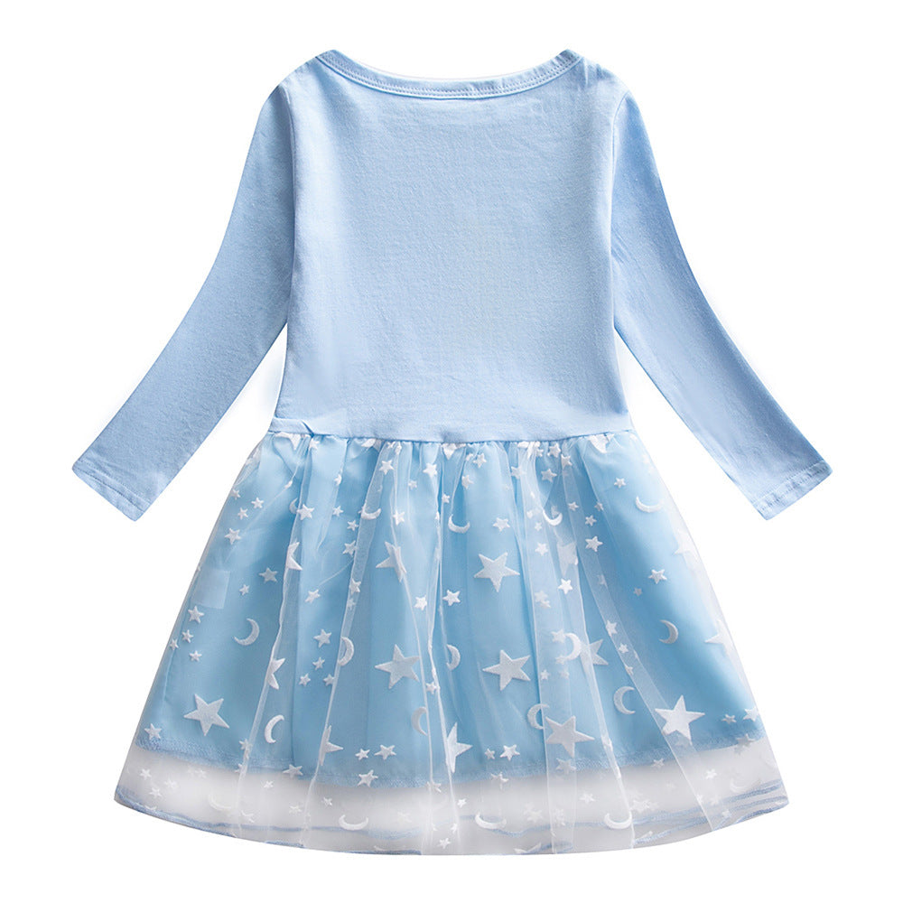 New Girl Party Holiday Toddler Princess Costume Elsa Anna Dress For Casual Wear Birthday