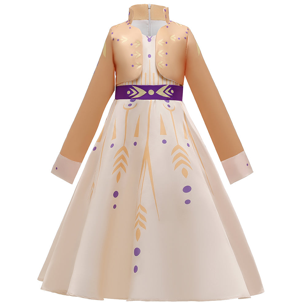 Frozen 2 Princess Cosplay Anna Costume Fancy Girls Dresses For Holiday Party