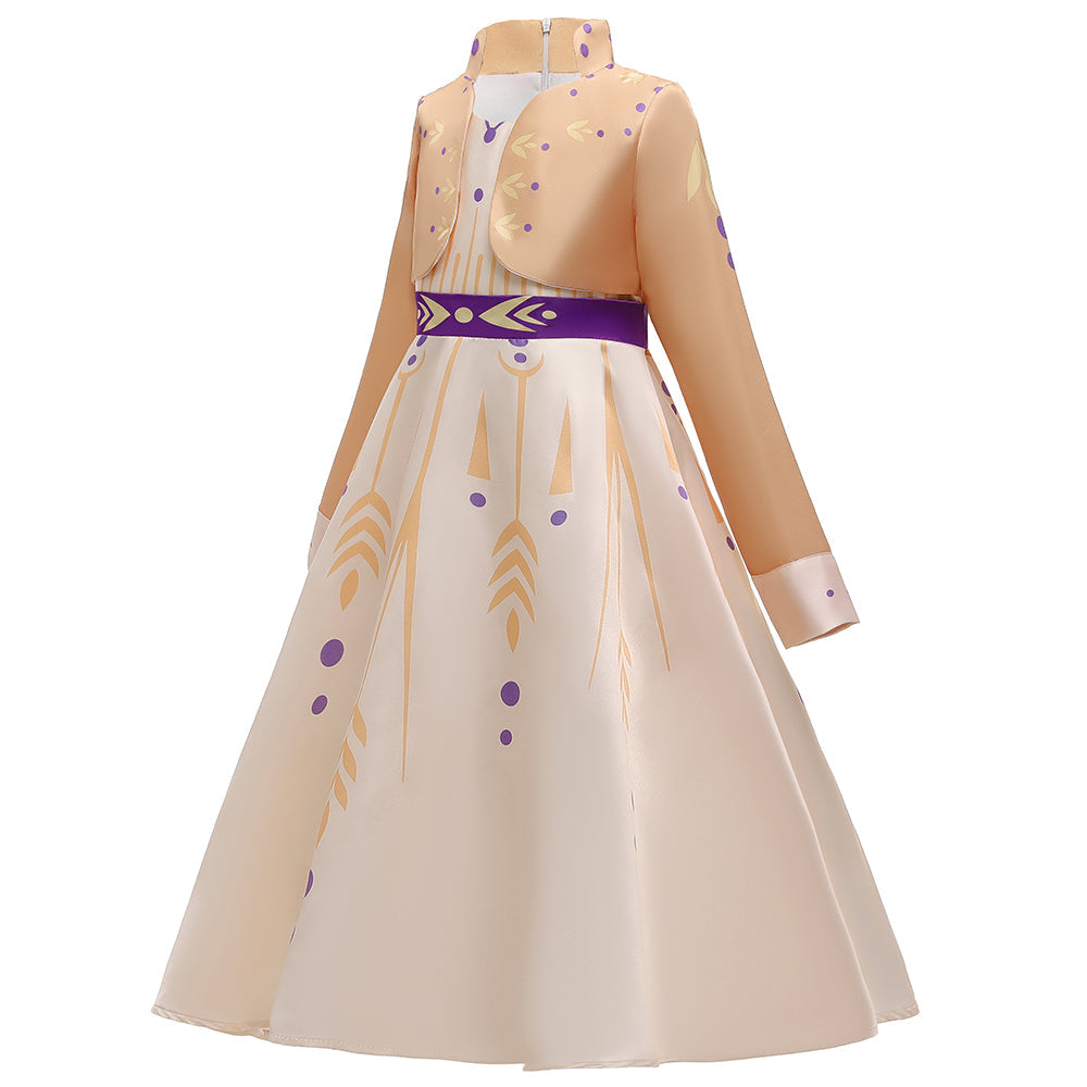 Frozen 2 Princess Cosplay Anna Costume Fancy Girls Dresses For Holiday Party