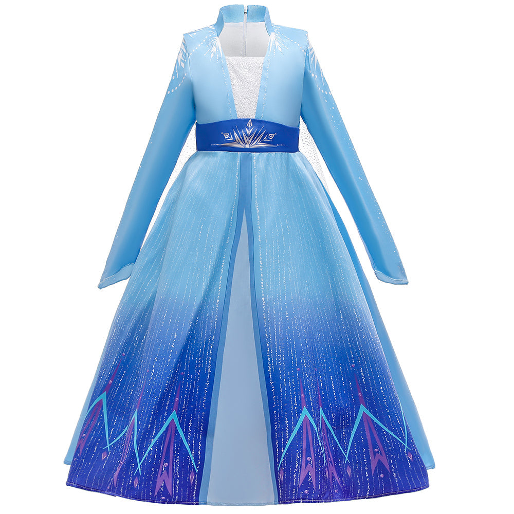 Frozen 2 Kids Girl Elsa Costume Coat Cloak Outfit For Party Holiday