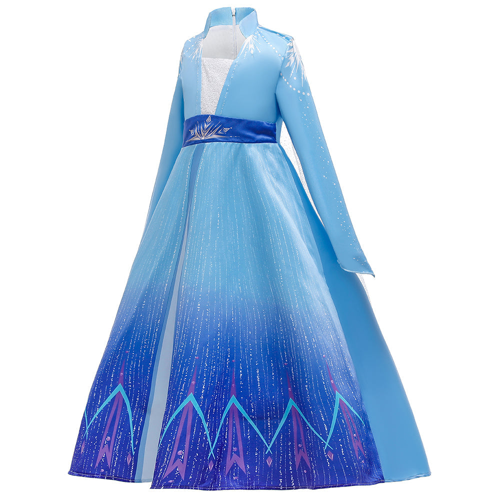 Frozen 2 Kids Girl Elsa Costume Coat Cloak Outfit For Party Holiday