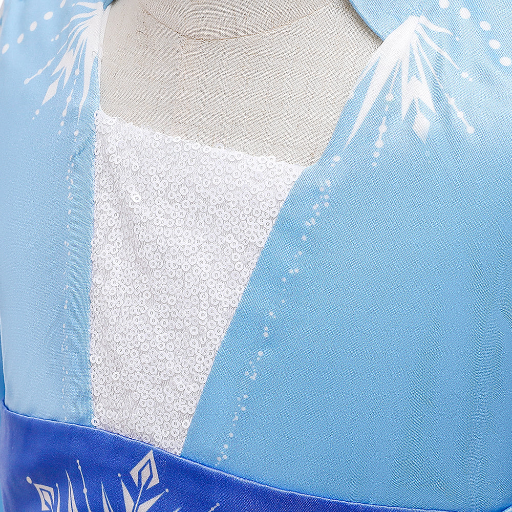 Frozen 2 Kids Girl Elsa Costume Coat Cloak Outfit For Party Holiday