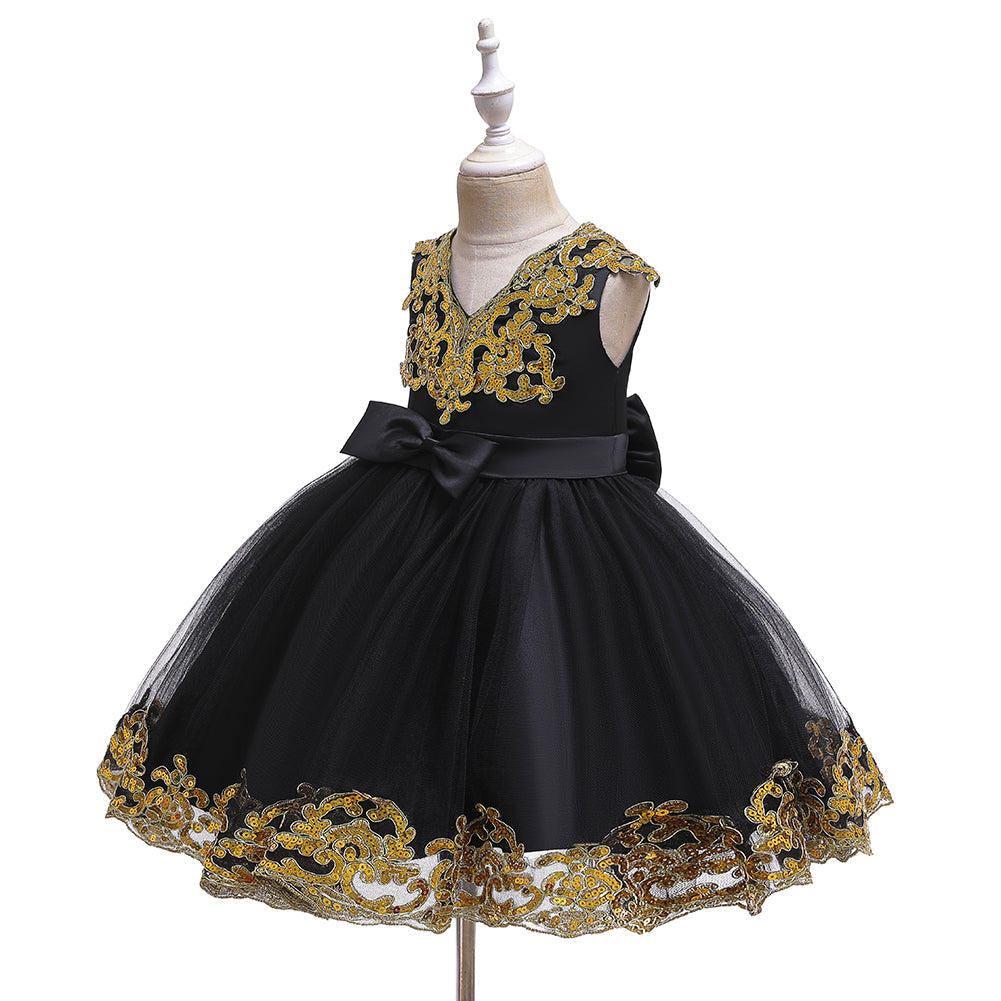 New Baby Little Toldder Kids Sequins Girl Dresses For Wedding Bridesmaid Princess Party Graduation