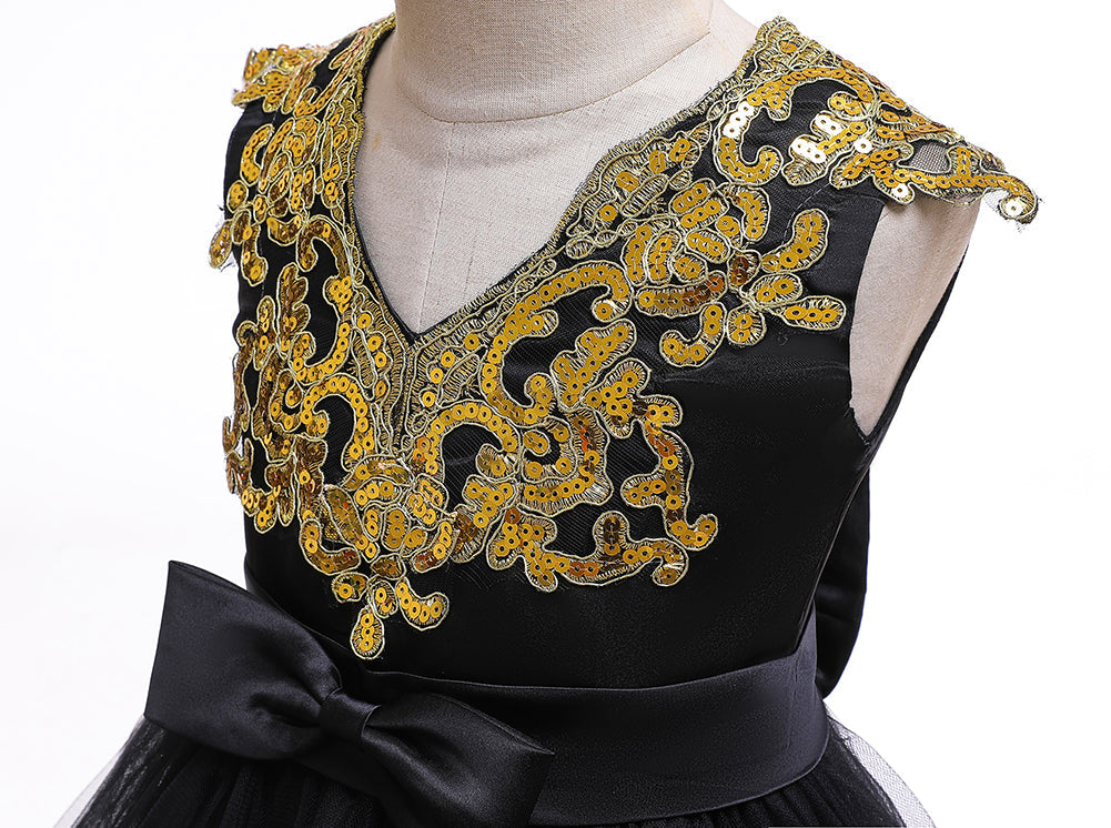 New Baby Little Toldder Kids Sequins Girl Dresses For Wedding Bridesmaid Princess Party Graduation