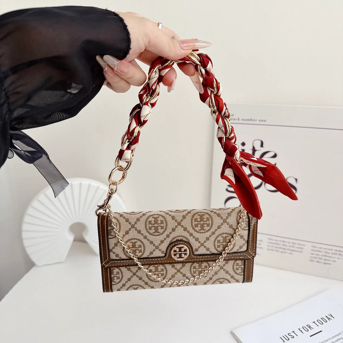 T Monogram Leather iPhone Case Bag