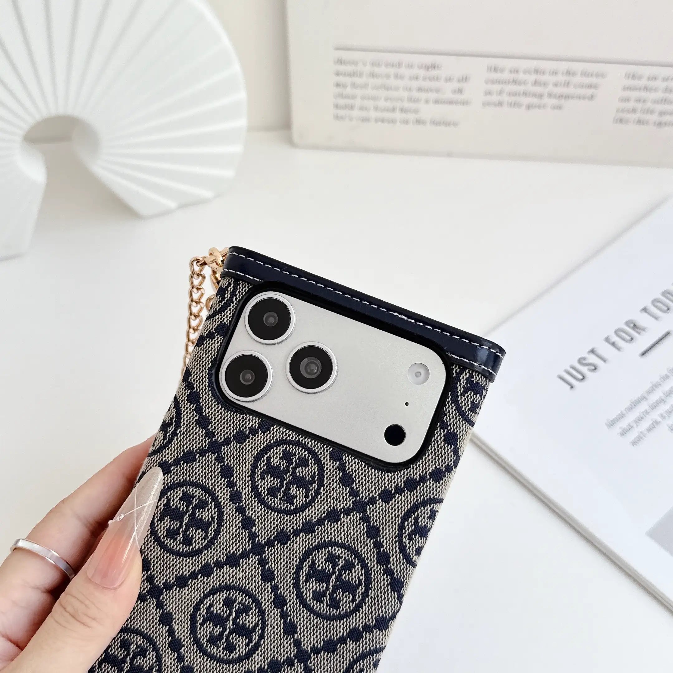 T Monogram Leather iPhone Case Bag
