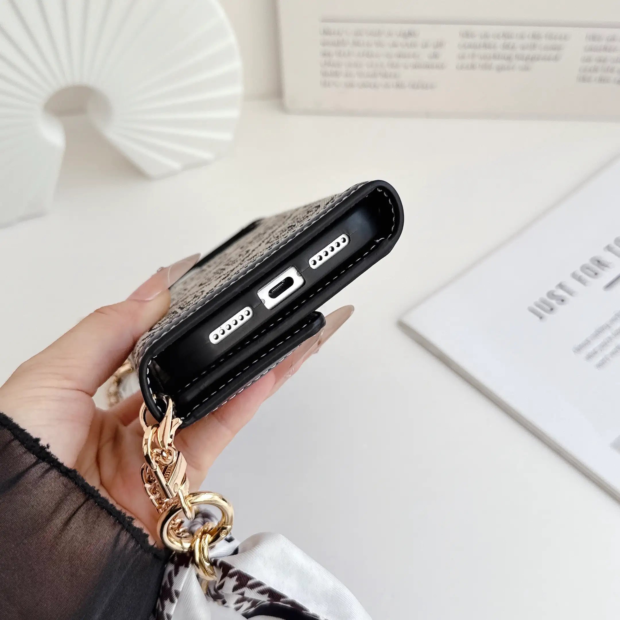 T Monogram Leather iPhone Case Bag